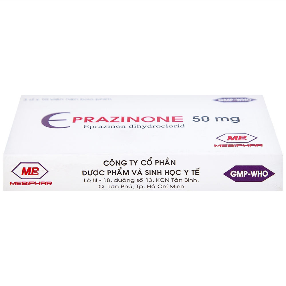 Hình ảnh Thuốc Eprazinone 50mg Mebiphar điều trị viêm phế quản, suy hô hấp mạn tính (30 viên)