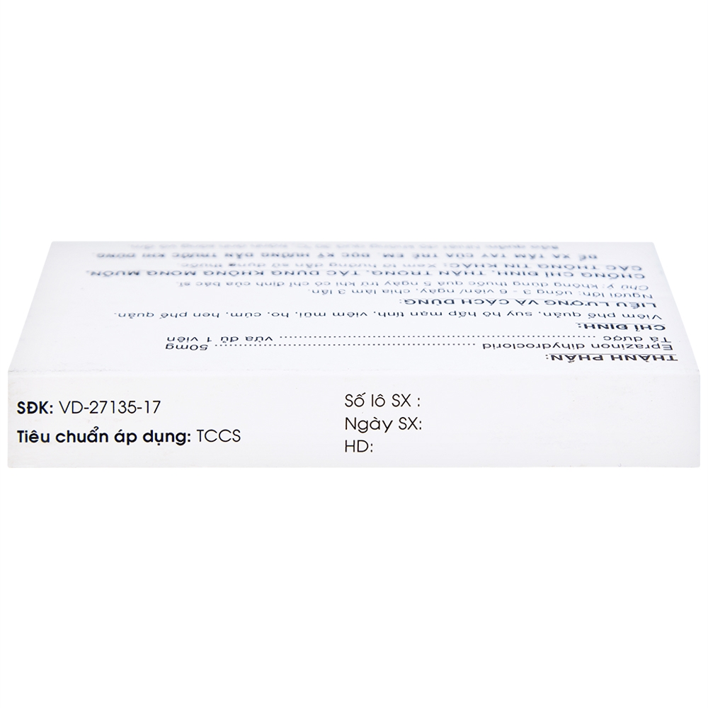 Hình ảnh Thuốc Eprazinone 50mg Mebiphar điều trị viêm phế quản, suy hô hấp mạn tính (30 viên)