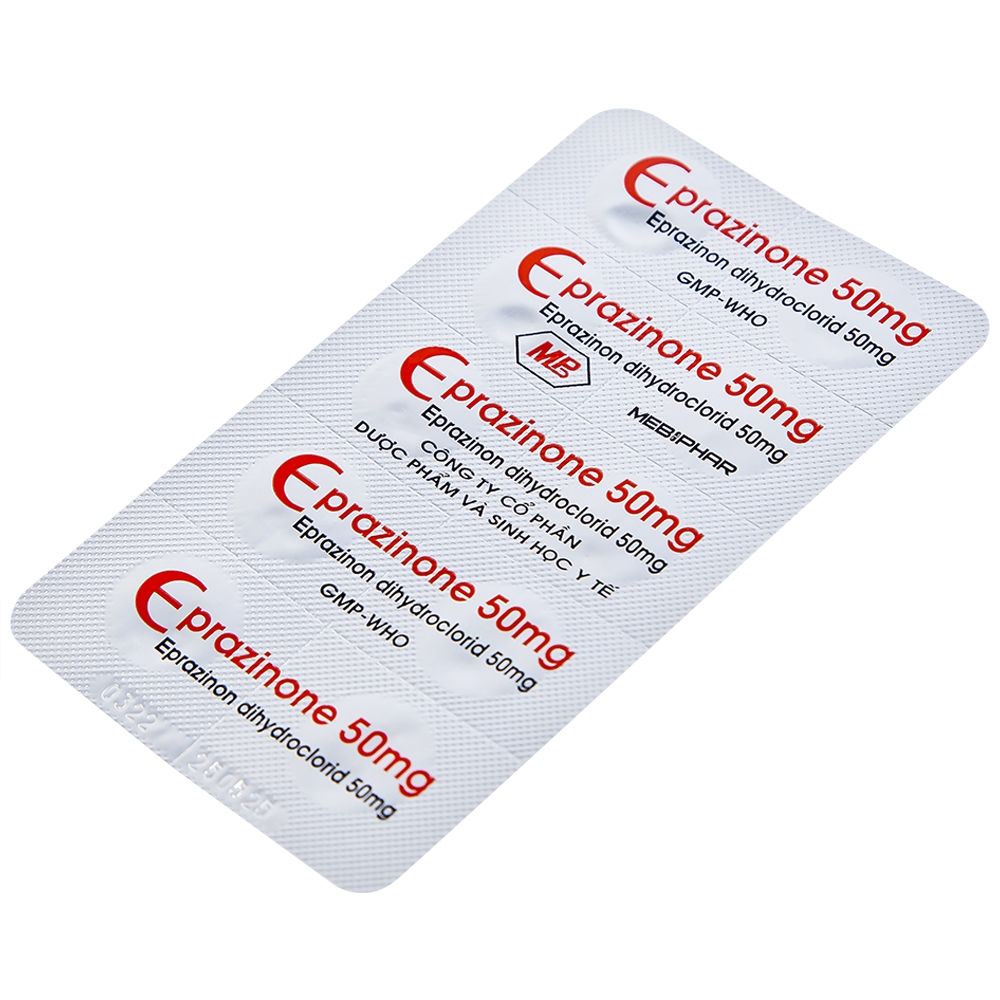 Hình ảnh Thuốc Eprazinone 50mg Mebiphar điều trị viêm phế quản, suy hô hấp mạn tính (30 viên)