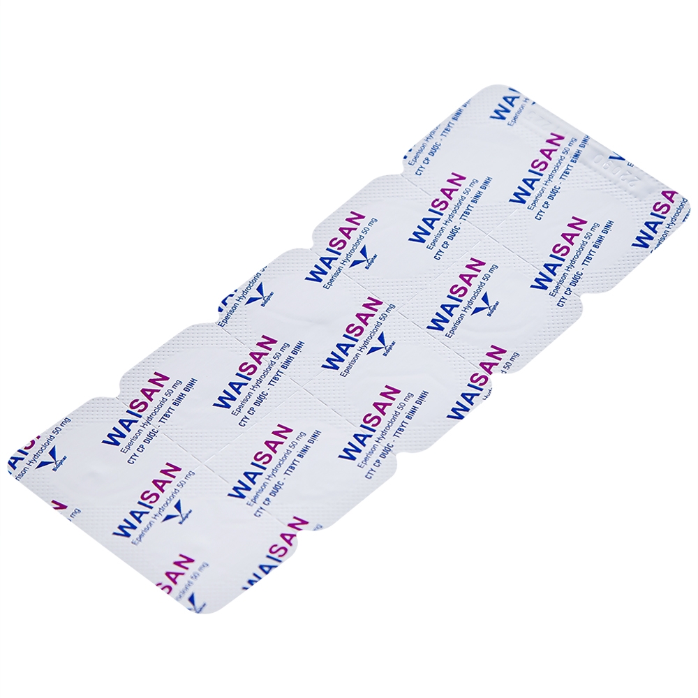 Hình ảnh Thuốc Waisan 50mg Bidiphar cải thiện triệu chứng tăng trương lực cơ (10 vỉ x 10 viên) 