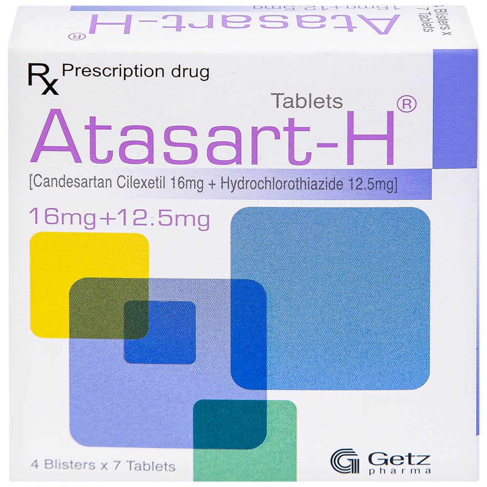 Hình ảnh Thuốc Atasart-H 16mg/12.5mg Getz điều trị tăng huyết áp (4 vỉ x 7 viên)