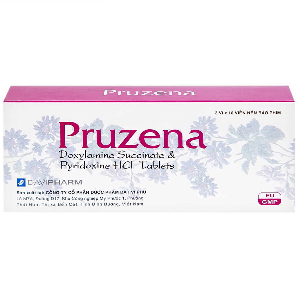 Hình ảnh Thuốc Pruzena Davipharm điều trị buồn nôn và nôn mửa trong thai kỳ (3 vỉ x 10 viên)