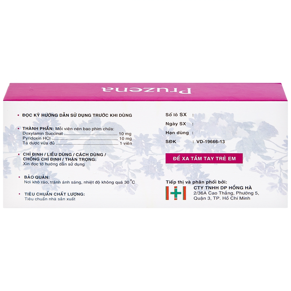 Hình ảnh Thuốc Pruzena Davipharm điều trị buồn nôn và nôn mửa trong thai kỳ (3 vỉ x 10 viên)
