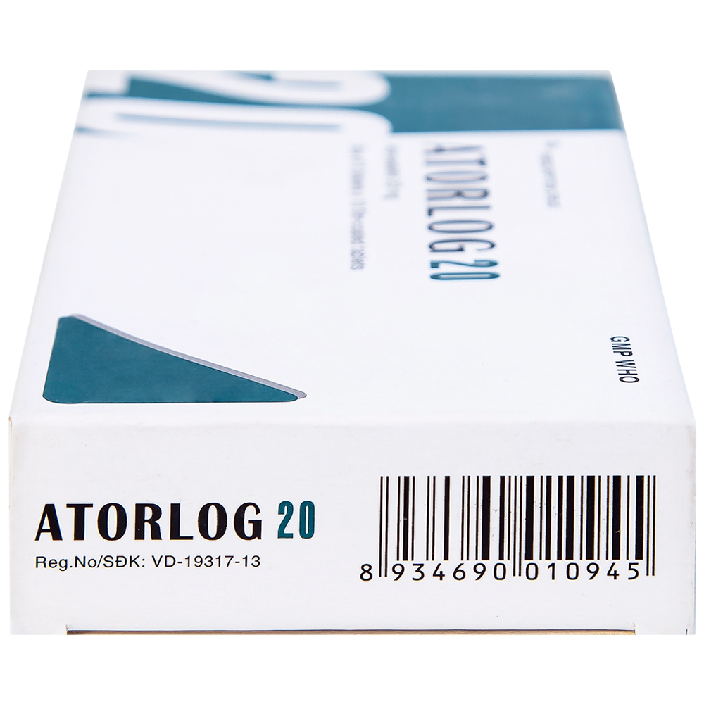Hình ảnh Thuốc Atorlog 20mg Bidiphar điều trị tăng cholesterol toàn phần và LDL-cholesterol (3 vỉ x 10 viên)