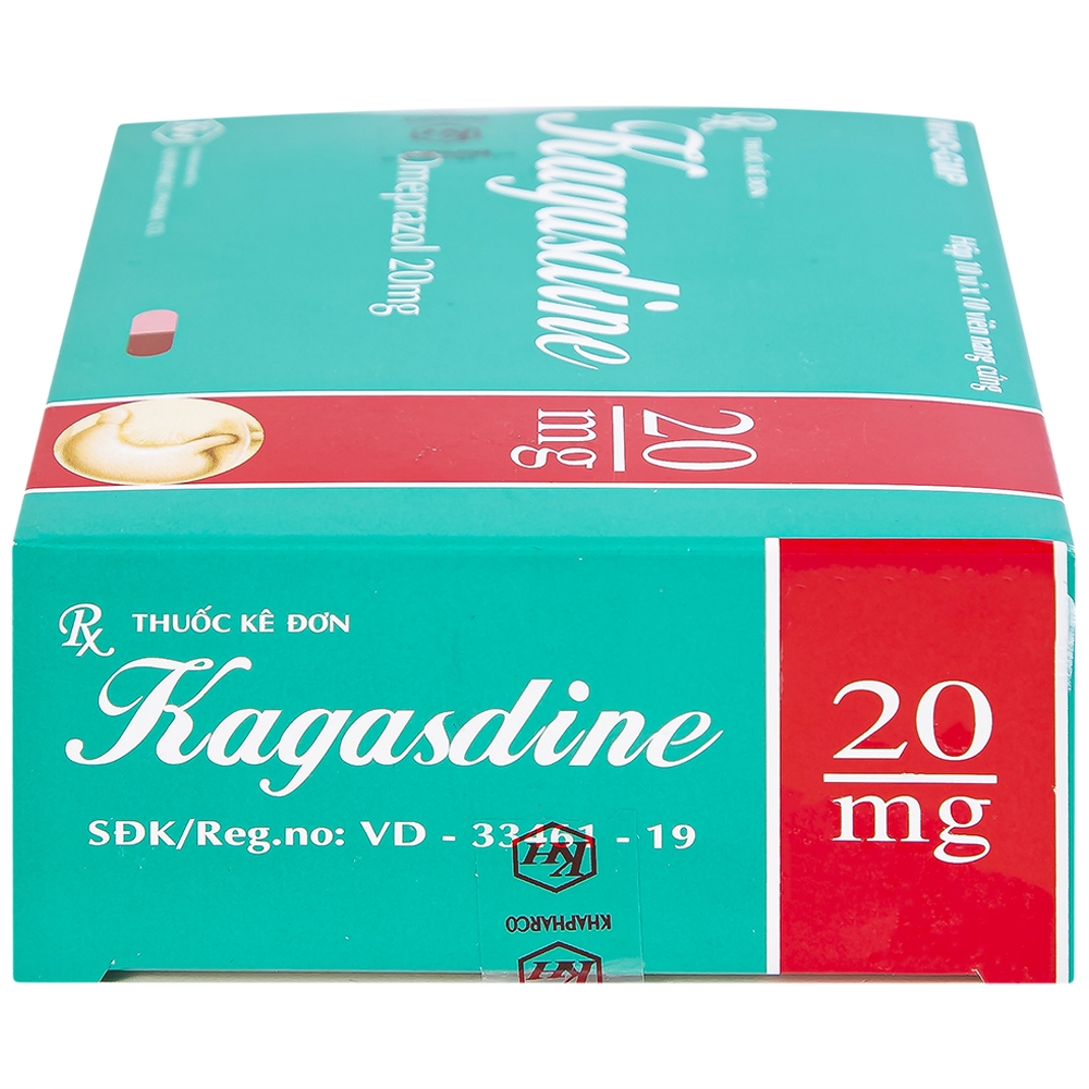 Hình ảnh Viên nang Kagasdine 20mg Khapharco điều trị loét dạ dày, tá tràng (10 vỉ x 10 viên)