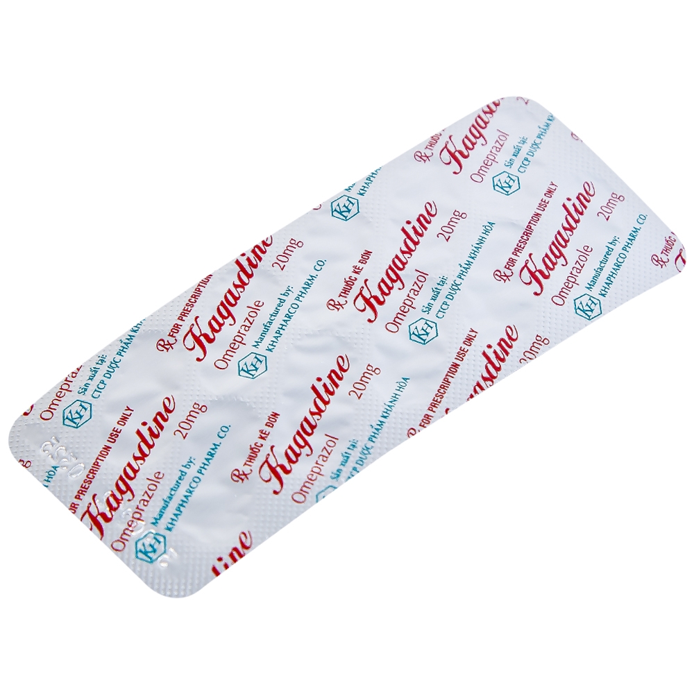 Hình ảnh Viên nang Kagasdine 20mg Khapharco điều trị loét dạ dày, tá tràng (10 vỉ x 10 viên)