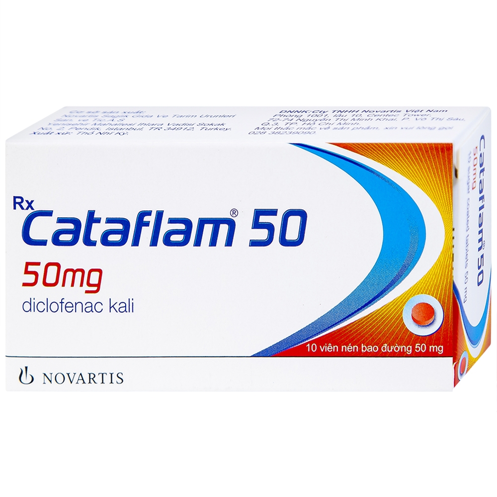 Hình ảnh Thuốc Cataflam 50 Novartis điều trị đau sau chấn thương, viêm và sưng do bong gân (1 vỉ x 10 viên)