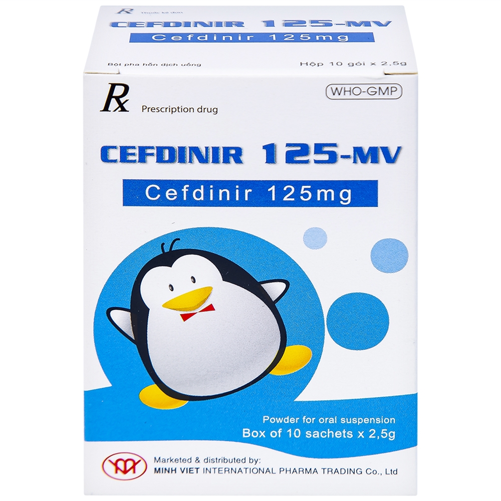 Hình ảnh Bột pha hỗn dịch uống Cefdinir 125 - MV USP điều trị nhiễm khuẩn (10 gói)
