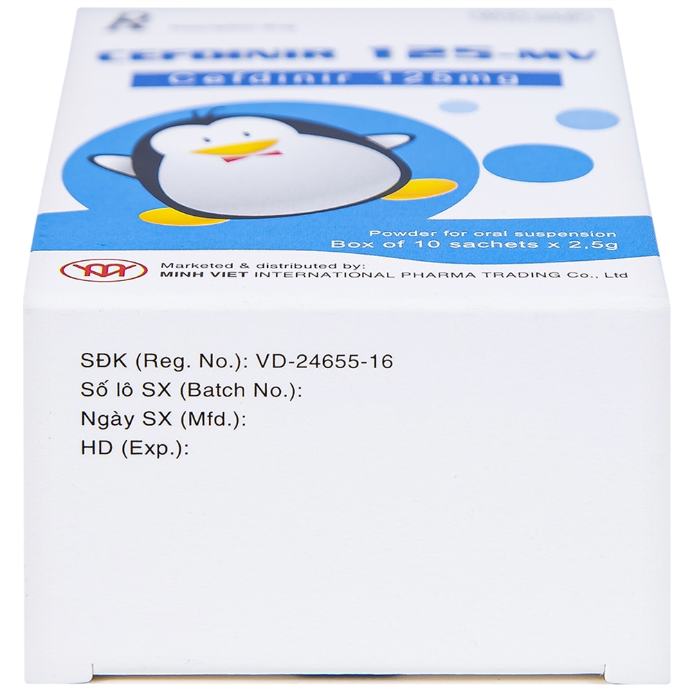 Hình ảnh Bột pha hỗn dịch uống Cefdinir 125 - MV USP điều trị nhiễm khuẩn (10 gói)