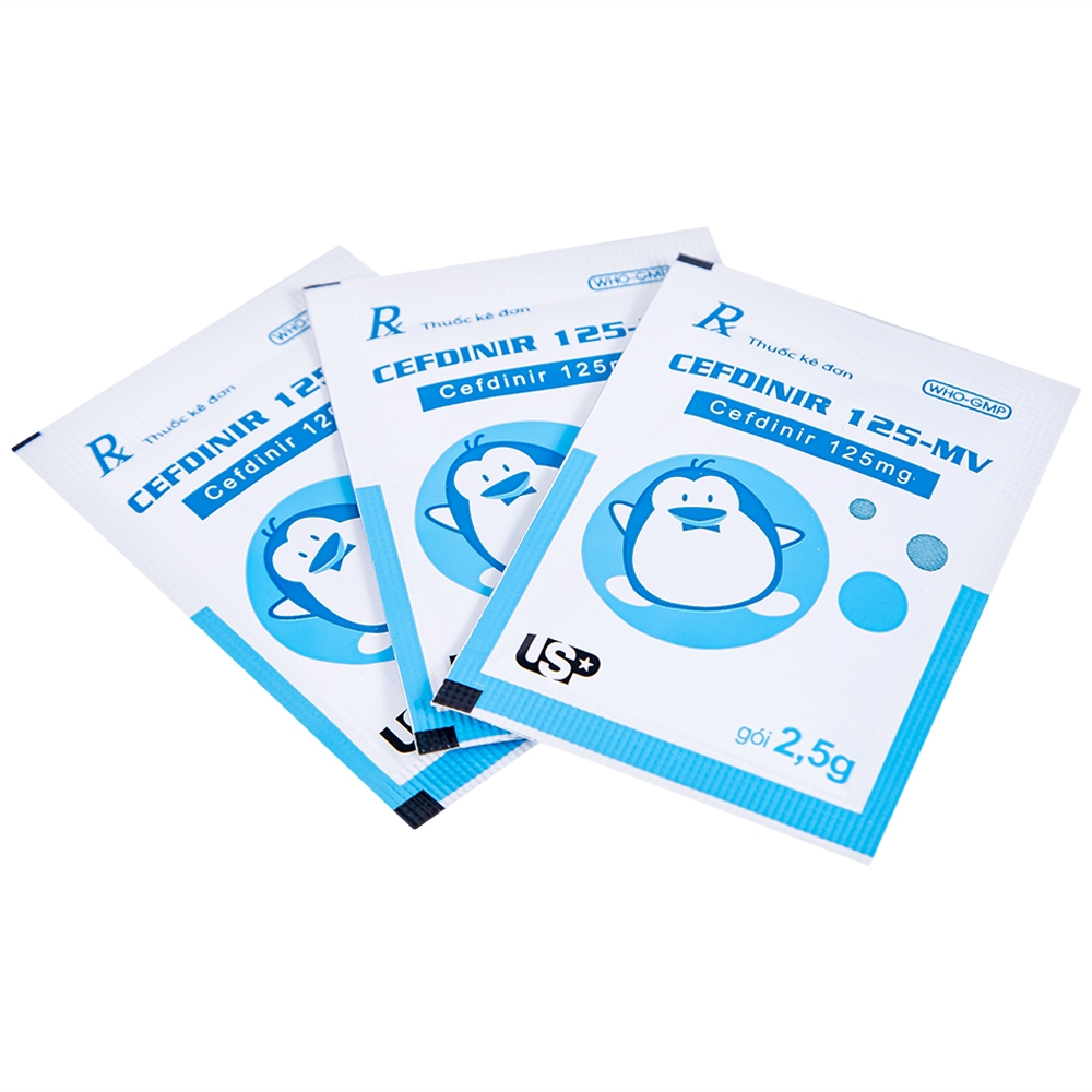 Hình ảnh Bột pha hỗn dịch uống Cefdinir 125 - MV USP điều trị nhiễm khuẩn (10 gói)