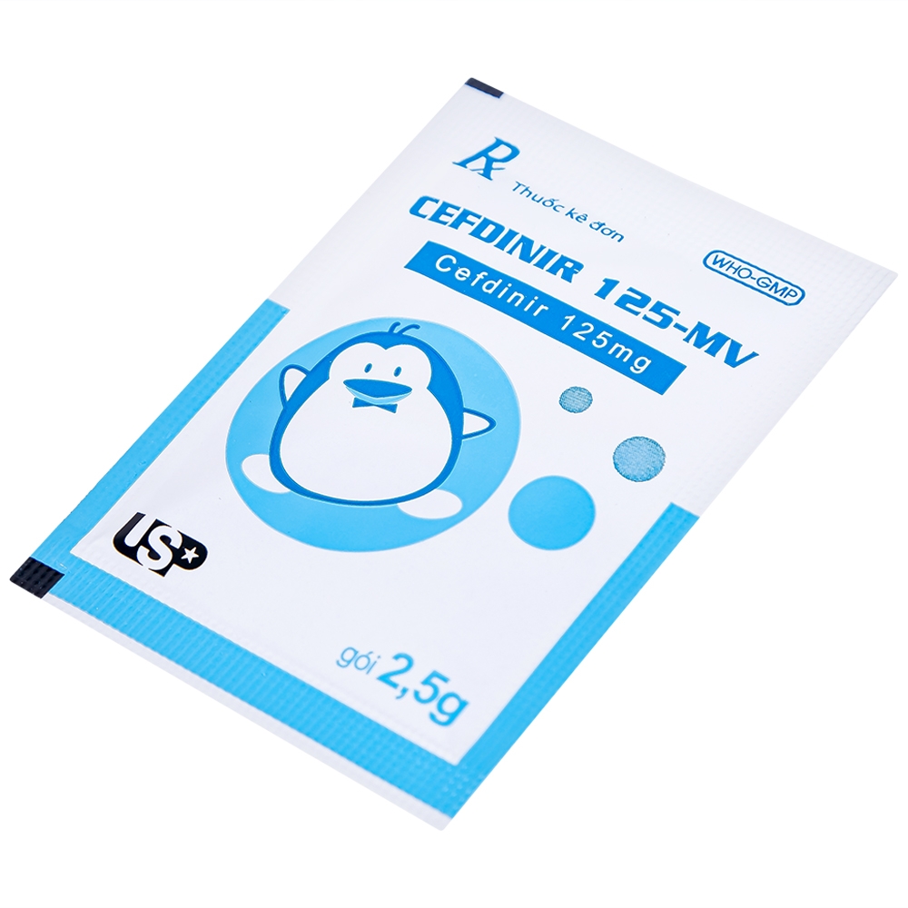 Hình ảnh Bột pha hỗn dịch uống Cefdinir 125 - MV USP điều trị nhiễm khuẩn (10 gói)