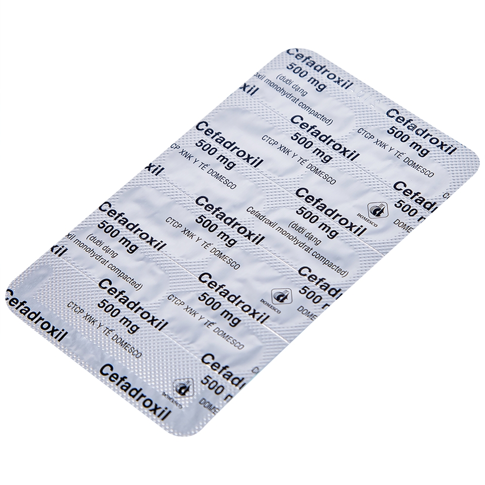 Hình ảnh Thuốc Cefadroxil 500mg Domesco điều trị nhiễm khuẩn (2 vỉ x 10 viên)