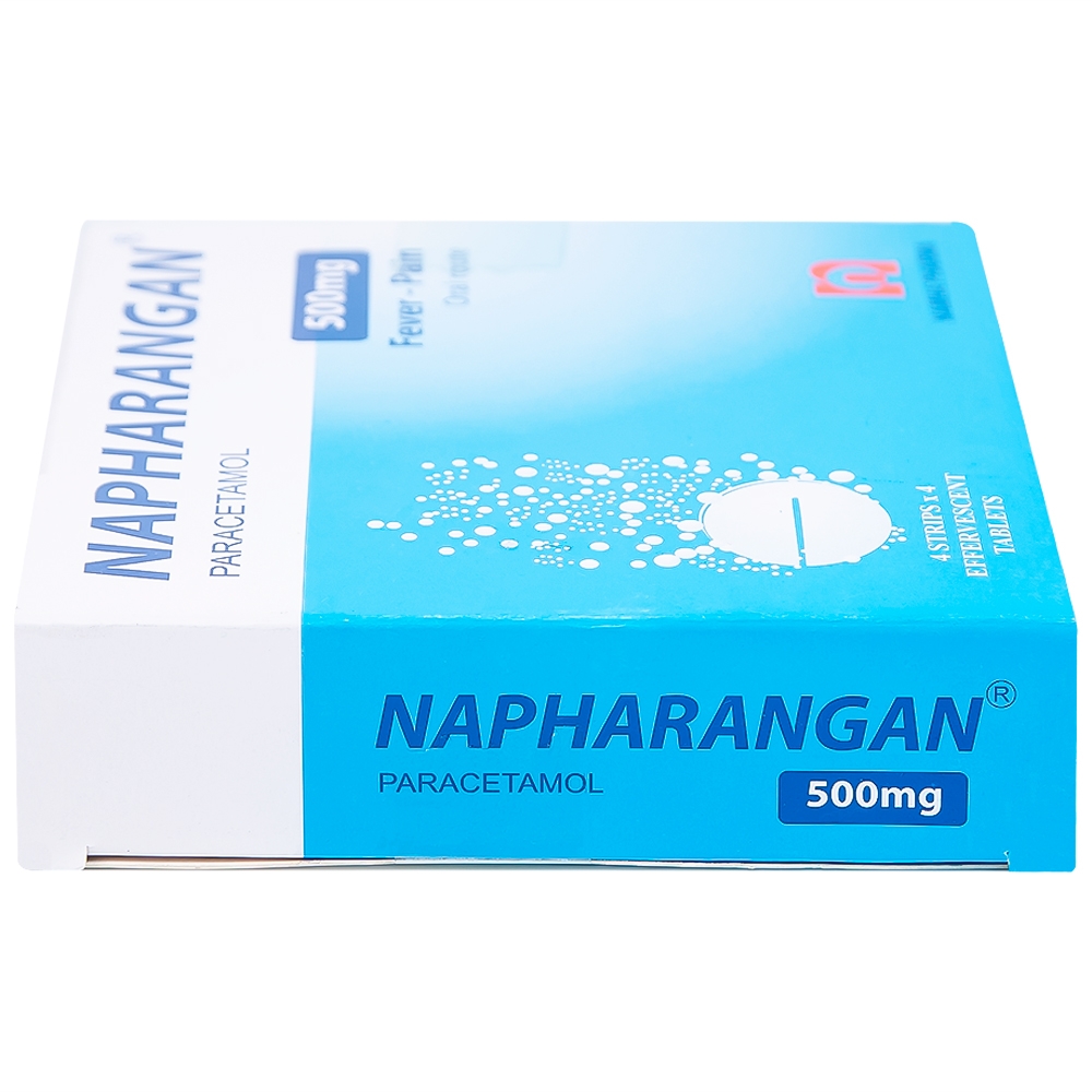 Hình ảnh Viên sủi Napharangan 500mg Nam Hà hạ nhiệt, giảm đau, điều trị sốt từ nhẹ đến vừa (4 vỉ x 4 viên) 