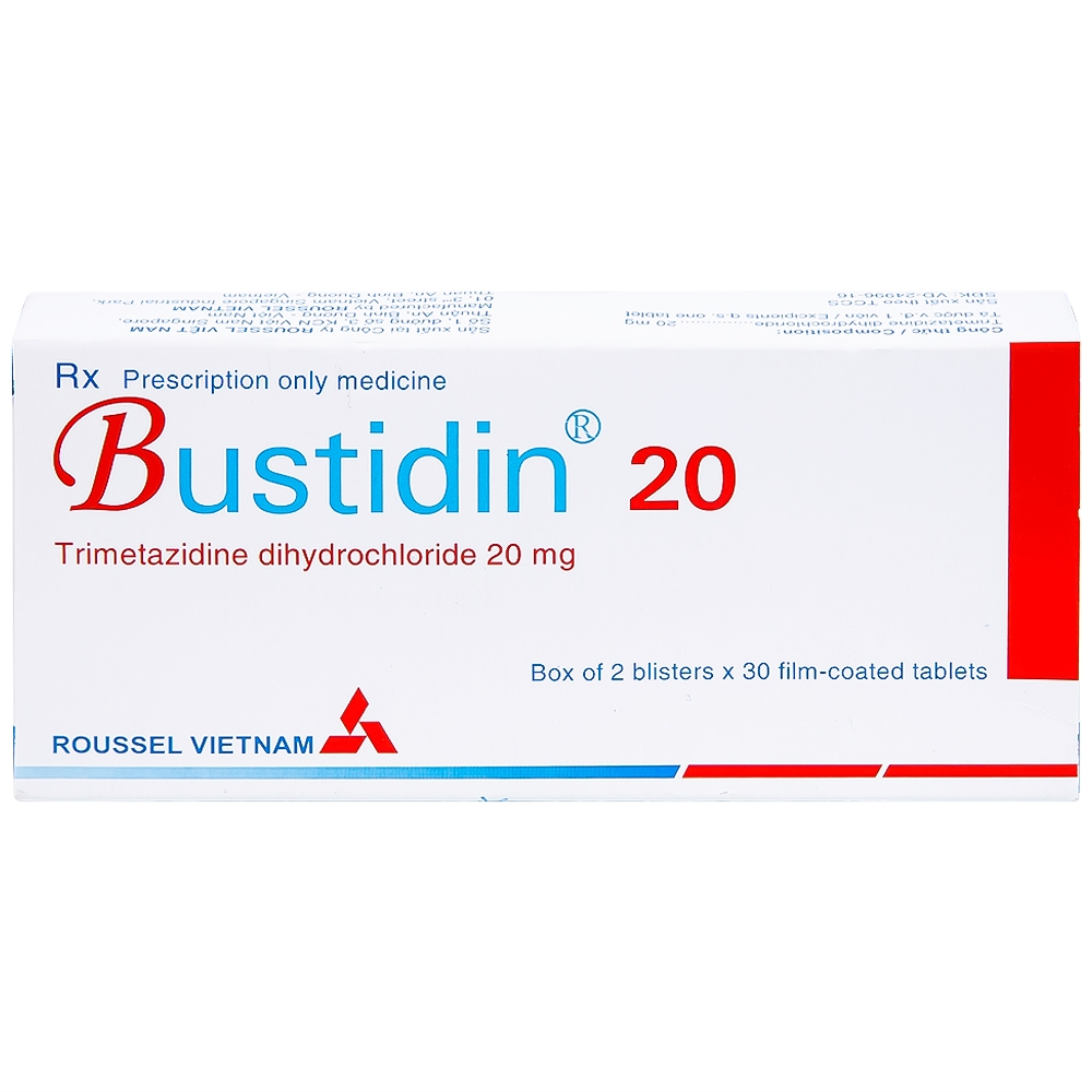 Hình ảnh Thuốc Bustidin 20 Roussel điều trị đau thắt ngực ổn định (2 vỉ x 30 viên)