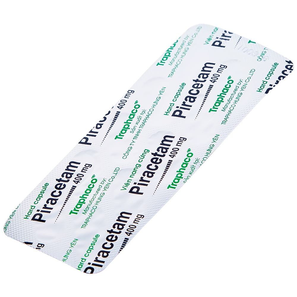 Hình ảnh Viên nang cứng Piracetam 400mg Traphaco điều trị triệu chứng chóng mặt, suy giảm trí nhớ (6 vỉ x 10 viên) 