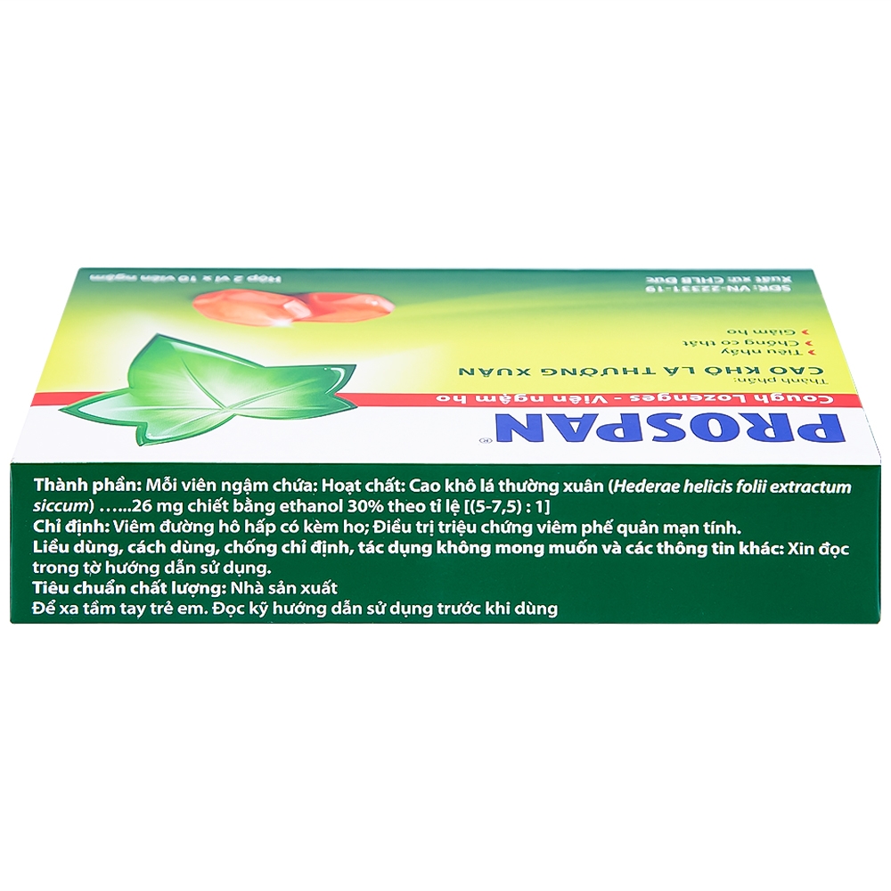 Hình ảnh Viên ngậm ho Prospan Engelhard điều trị viêm đường hô hấp cấp (2 vỉ x 10 viên)