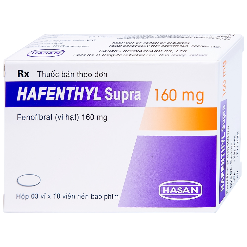 Hình ảnh Thuốc Hafenthyl Supra 160mg Hasan điều trị tăng triglycerid máu (3 vỉ x 10 viên)