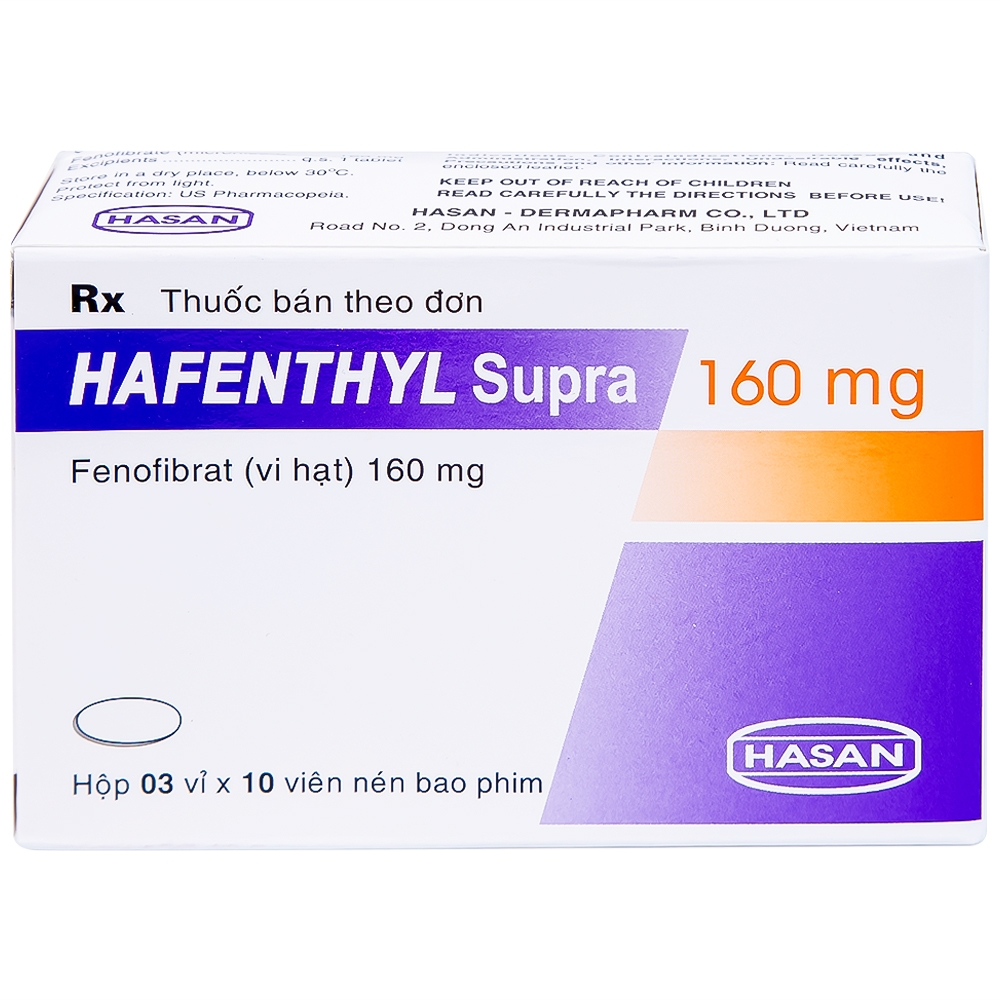 Hình ảnh Thuốc Hafenthyl Supra 160mg Hasan điều trị tăng triglycerid máu (3 vỉ x 10 viên)