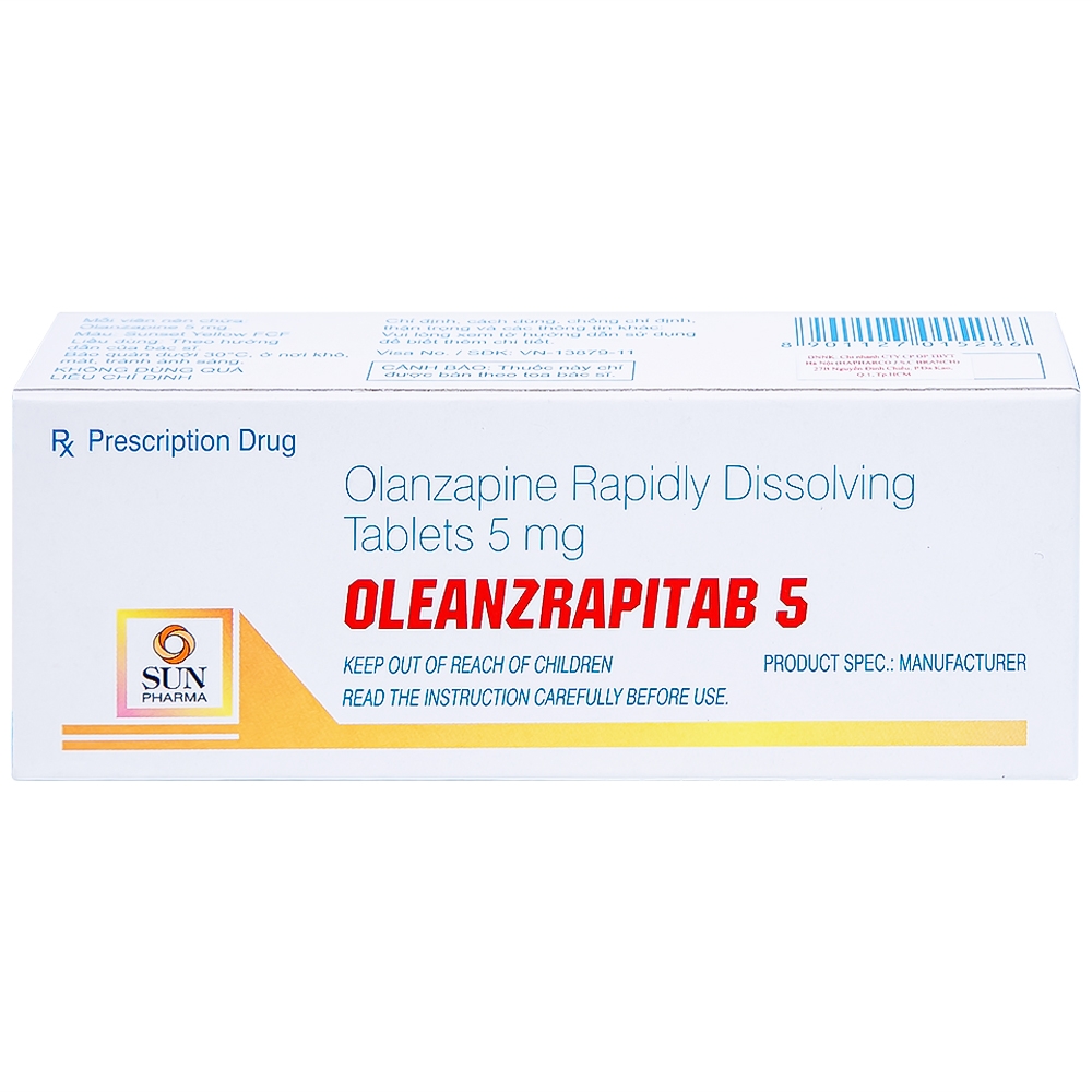 Hình ảnh Viên nén Oleanzrapitab 5 Sun Pharma điều trị bệnh tâm thần phân liệt (5 vỉ x 10 viên)