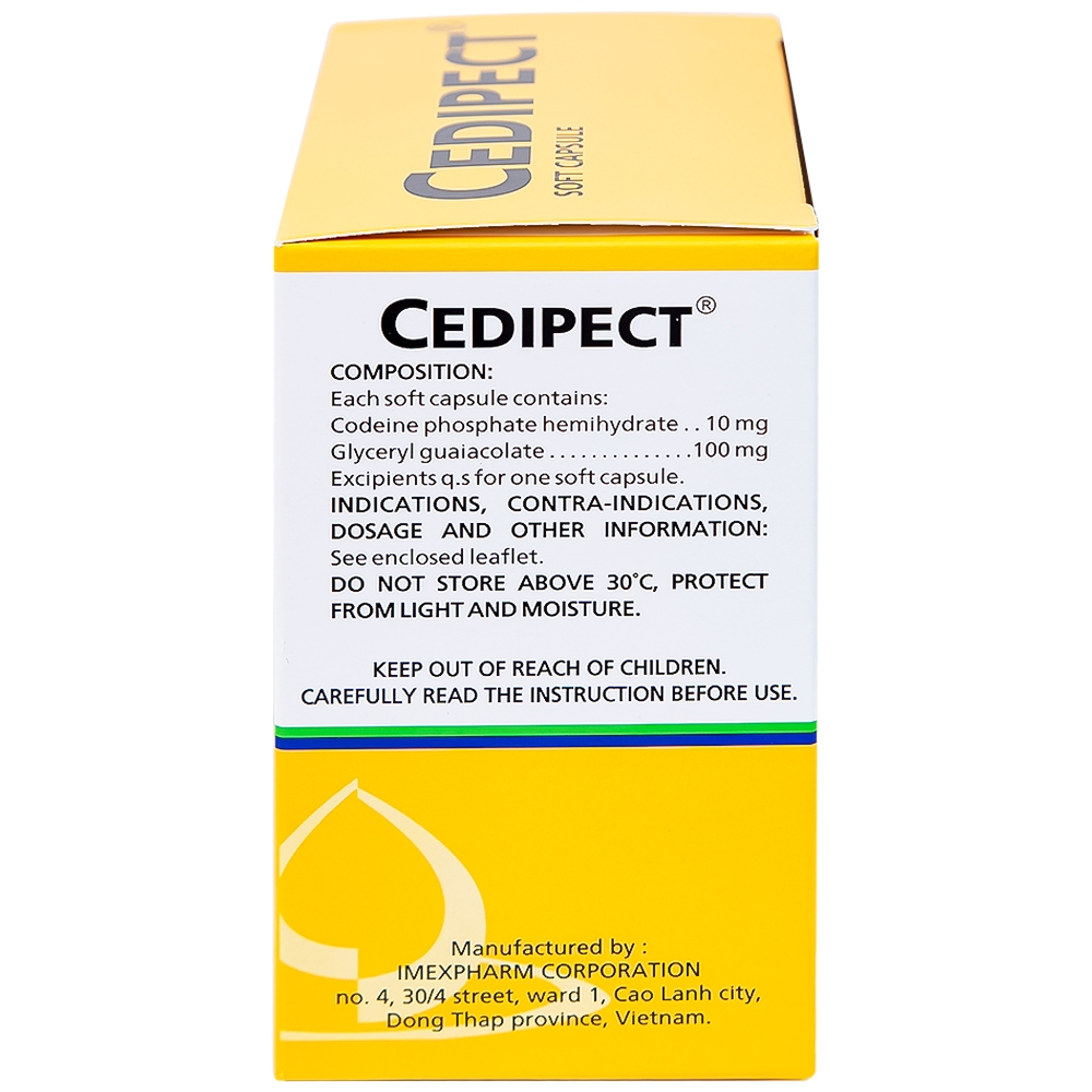 Hình ảnh Thuốc Cedipect Imexpharm điều trị ho, long đờm (10 vỉ x 10 viên)