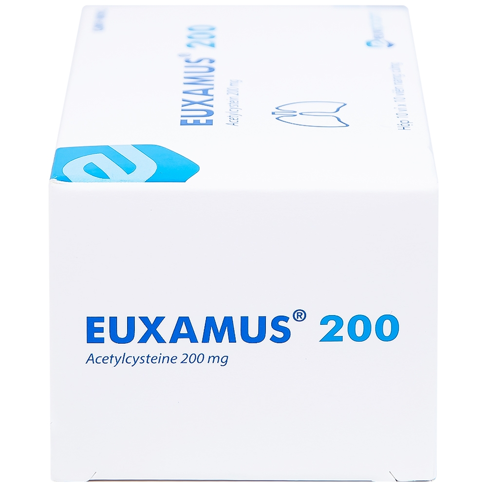 Hình ảnh Thuốc Euxamus 200mg Euvipharm tiêu chất nhầy trong bệnh nhầy nhớt (10 vỉ x 10 viên)