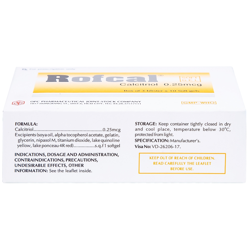 Hình ảnh Thuốc Rofcal OPC ngăn ngừa và điều trị loãng xương (3 vỉ x 10 viên)