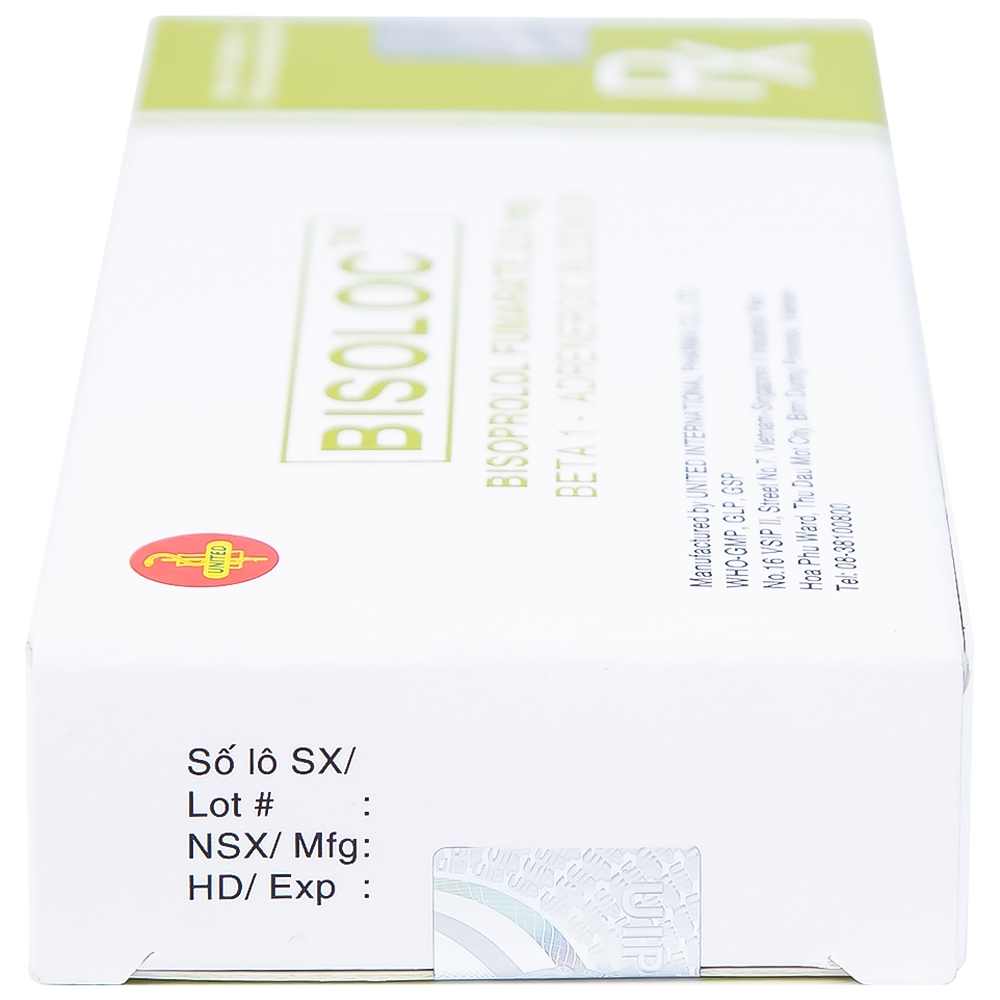 Hình ảnh Thuốc Bisoloc United điều trị suy tim mạn ổn định từ vừa đến nặng (3 vỉ x 10 viên)