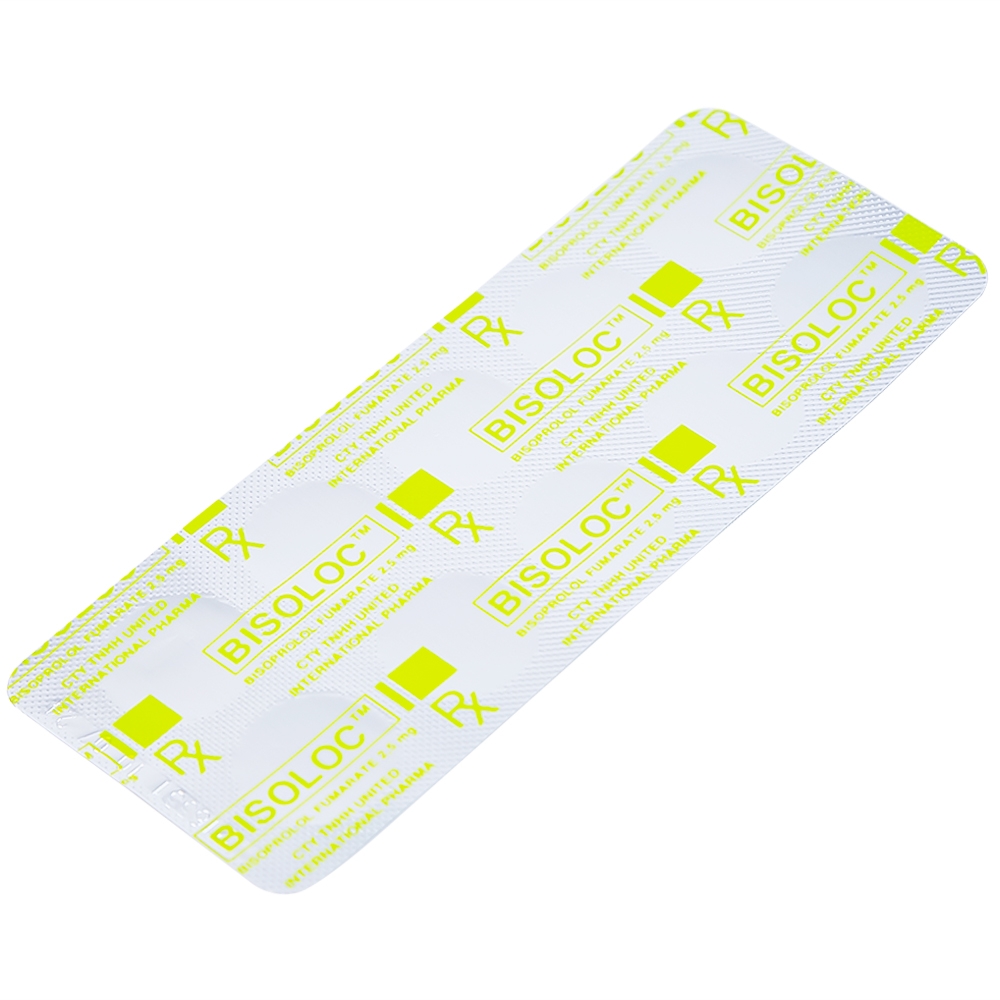 Hình ảnh Thuốc Bisoloc United điều trị suy tim mạn ổn định từ vừa đến nặng (3 vỉ x 10 viên)