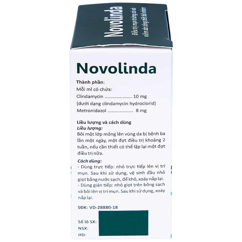 Hình ảnh Dung dịch Novolinda CPC1 Hà Nội điều trị bệnh trứng cá, viêm nang lông (30ml)