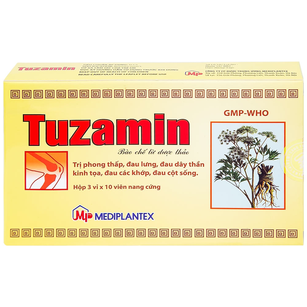 Hình ảnh Thuốc Tuzamin Mediplantex hỗ trợ điều trị phong thấp, đau lưng (3 vỉ x 10 viên)