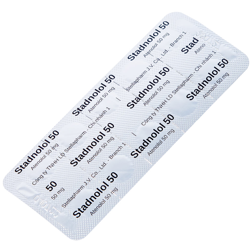 Hình ảnh Thuốc Stadnolol 50 Stella điều trị tăng huyết áp, đau thắt ngực mạn tính ổn định (10 vỉ x 10 viên)