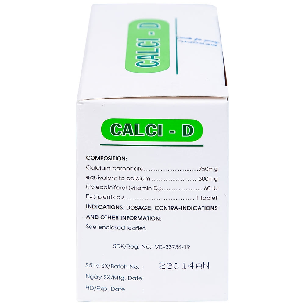 Hình ảnh Thuốc Calci - D Mekophar bổ sung calci (10 vỉ x 10 viên)