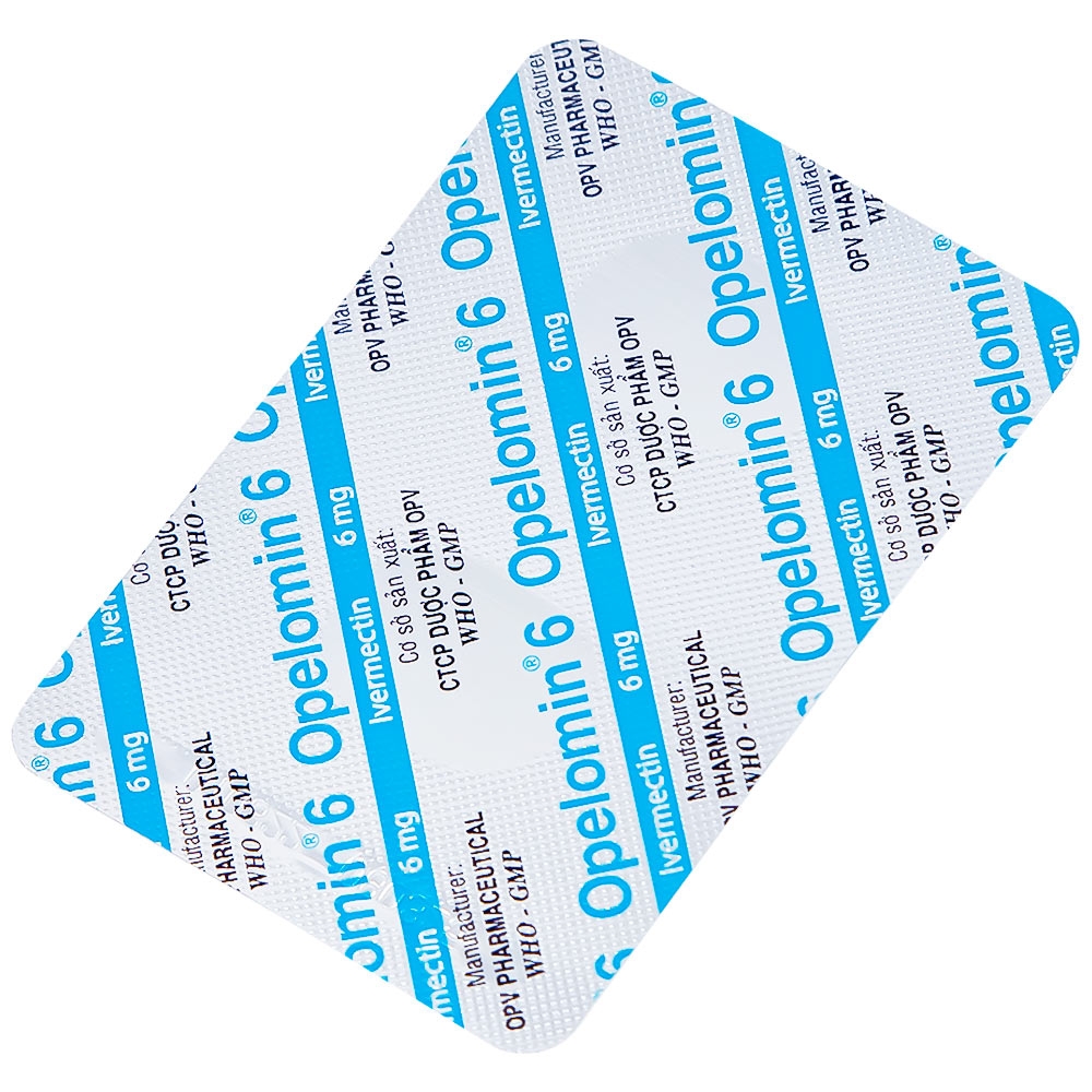 Hình ảnh Viên nén Opelomin 6 OPV điều trị giun chỉ, giun lươn (2 vỉ x 2 viên)