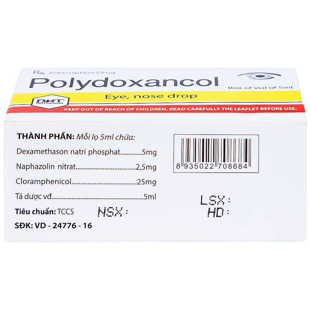 Hình ảnh Thuốc nhỏ mắt, mũi Polydoxancol Hataphar điều trị viêm nhiễm mắt và mũi (5ml)