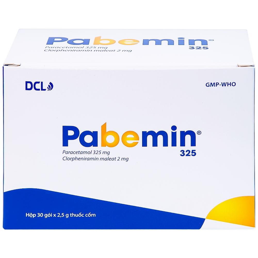 Hình ảnh Cốm Pabemin 325 Pharimexco điều trị sốt từ nhẹ đến vừa, cảm lạnh, ho, sổ mũi (30 gói)