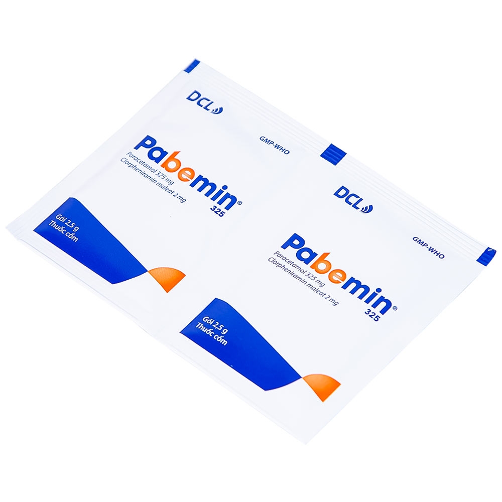Hình ảnh Cốm Pabemin 325 Pharimexco điều trị sốt từ nhẹ đến vừa, cảm lạnh, ho, sổ mũi (30 gói)