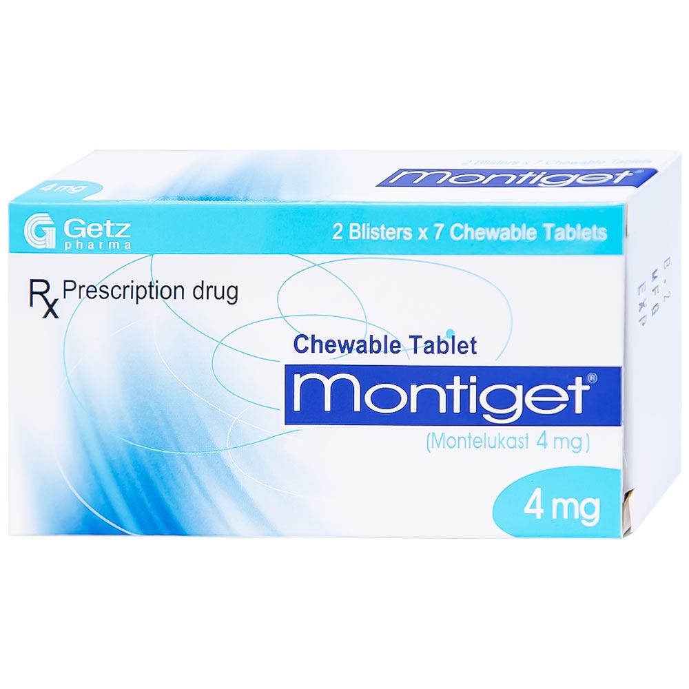 Hình ảnh Thuốc Montiget 4mg Getz điều trị hen phế quản mạn tính (2 vỉ x 7 viên)