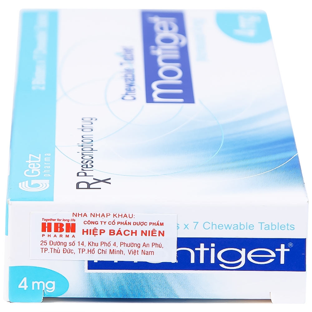Hình ảnh Thuốc Montiget 4mg Getz điều trị hen phế quản mạn tính (2 vỉ x 7 viên)