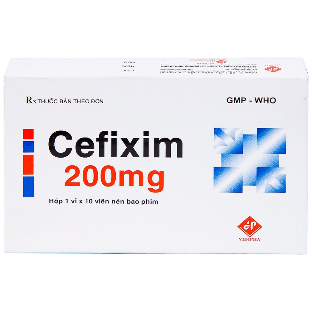 Hình ảnh Thuốc Cefixim 200mg Vidipha điều trị nhiễm khuẩn (1 vỉ x 10 viên)