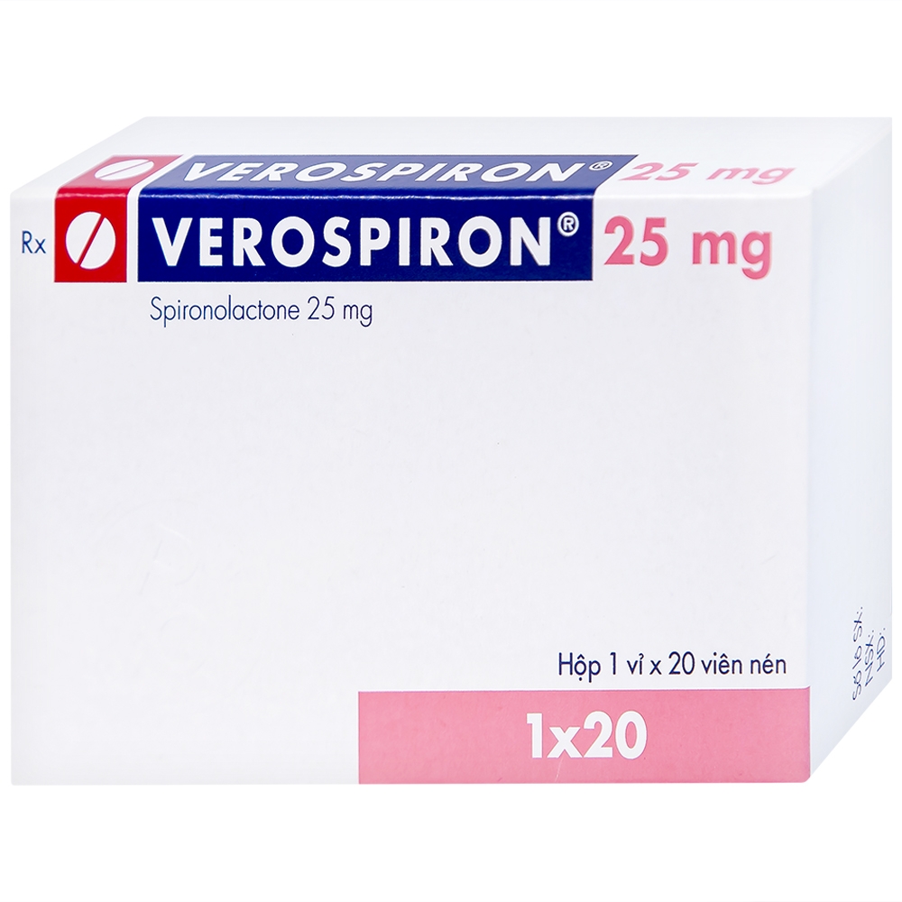 Hình ảnh Thuốc Verospiron 25mg Gedeon điều trị ngắn hạn phẫu thuật (1 vỉ x 20 viên)
