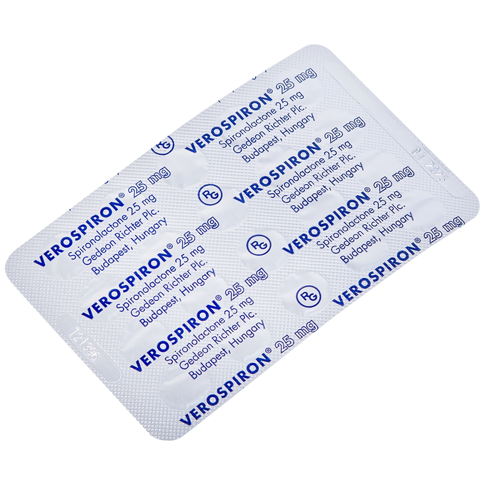 Hình ảnh Thuốc Verospiron 25mg Gedeon điều trị ngắn hạn phẫu thuật (1 vỉ x 20 viên)