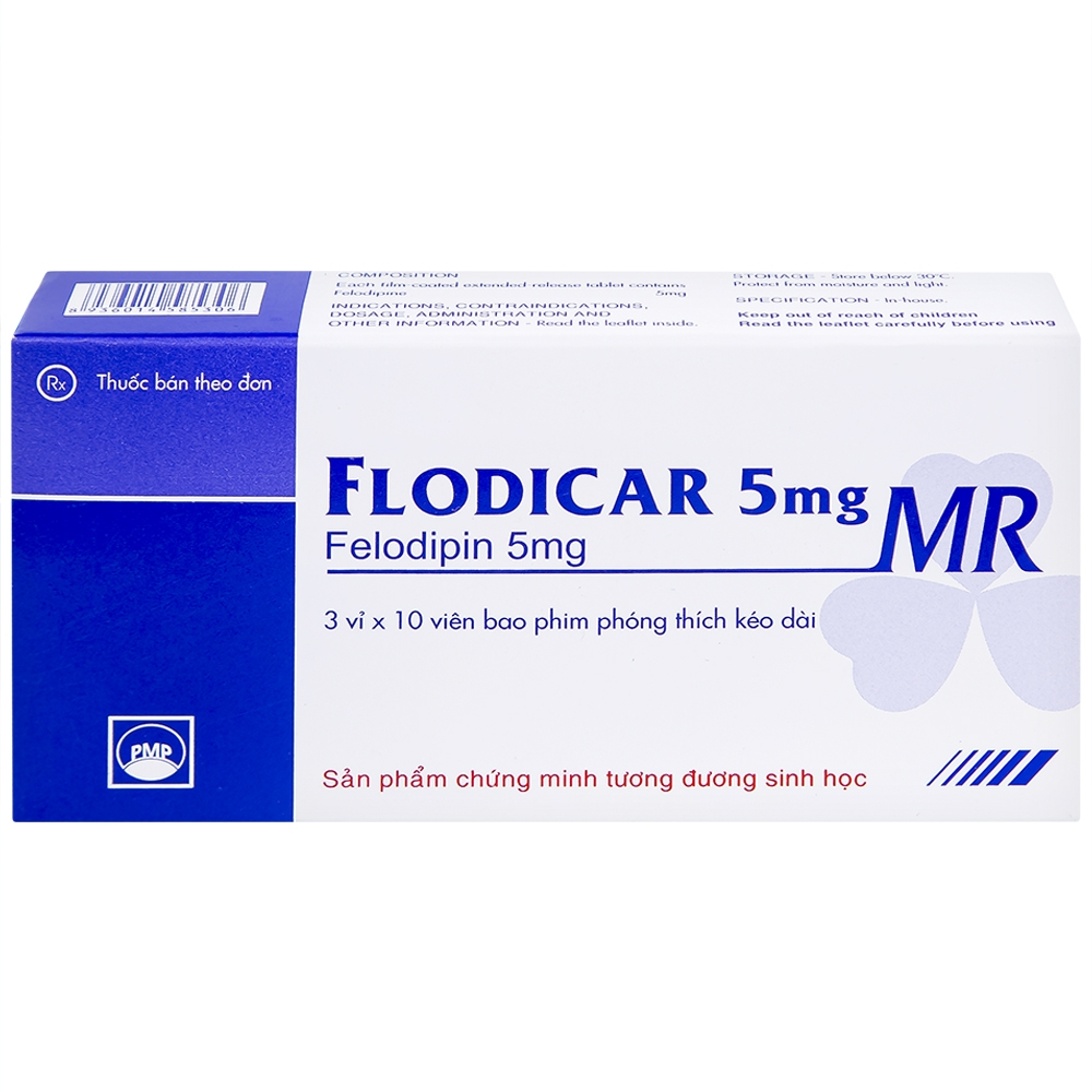 Hình ảnh Thuốc Flodicar MR 5mg Pymepharco điều trị tăng huyết áp (3 vỉ x 10 viên)