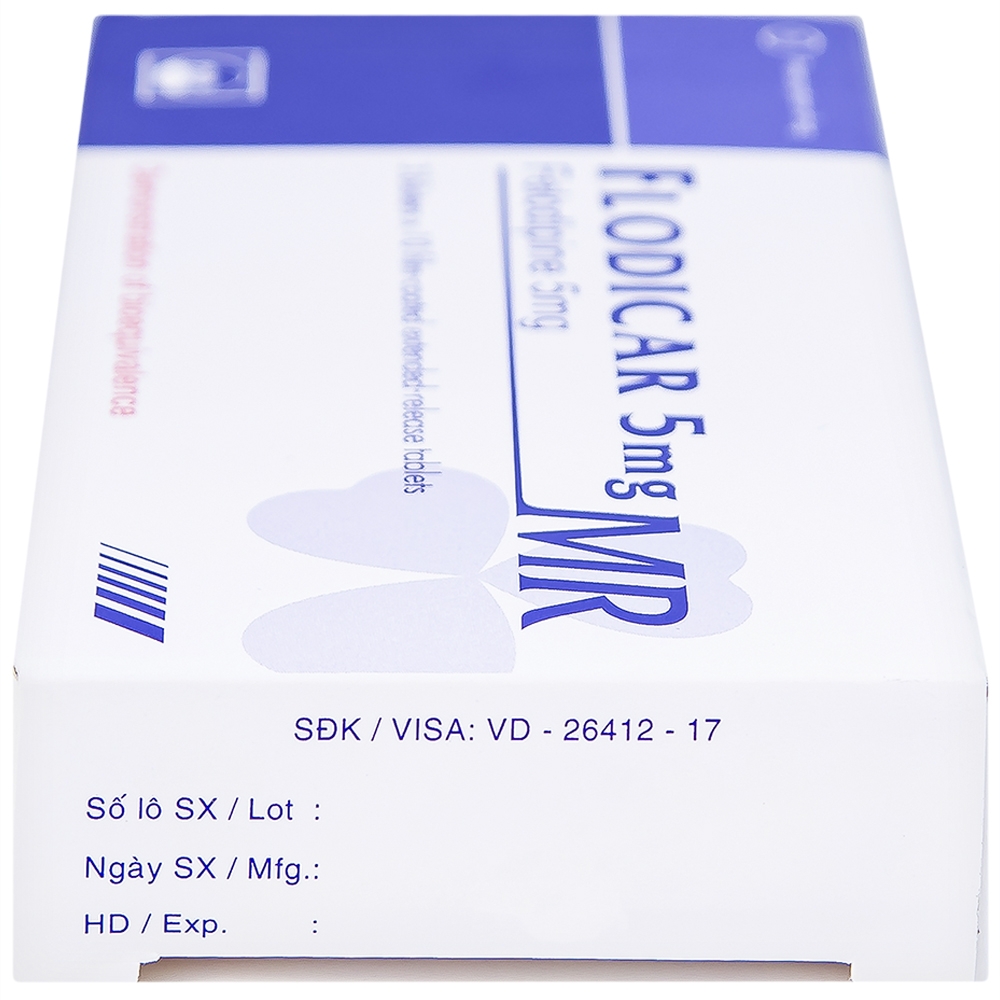 Hình ảnh Thuốc Flodicar MR 5mg Pymepharco điều trị tăng huyết áp (3 vỉ x 10 viên)