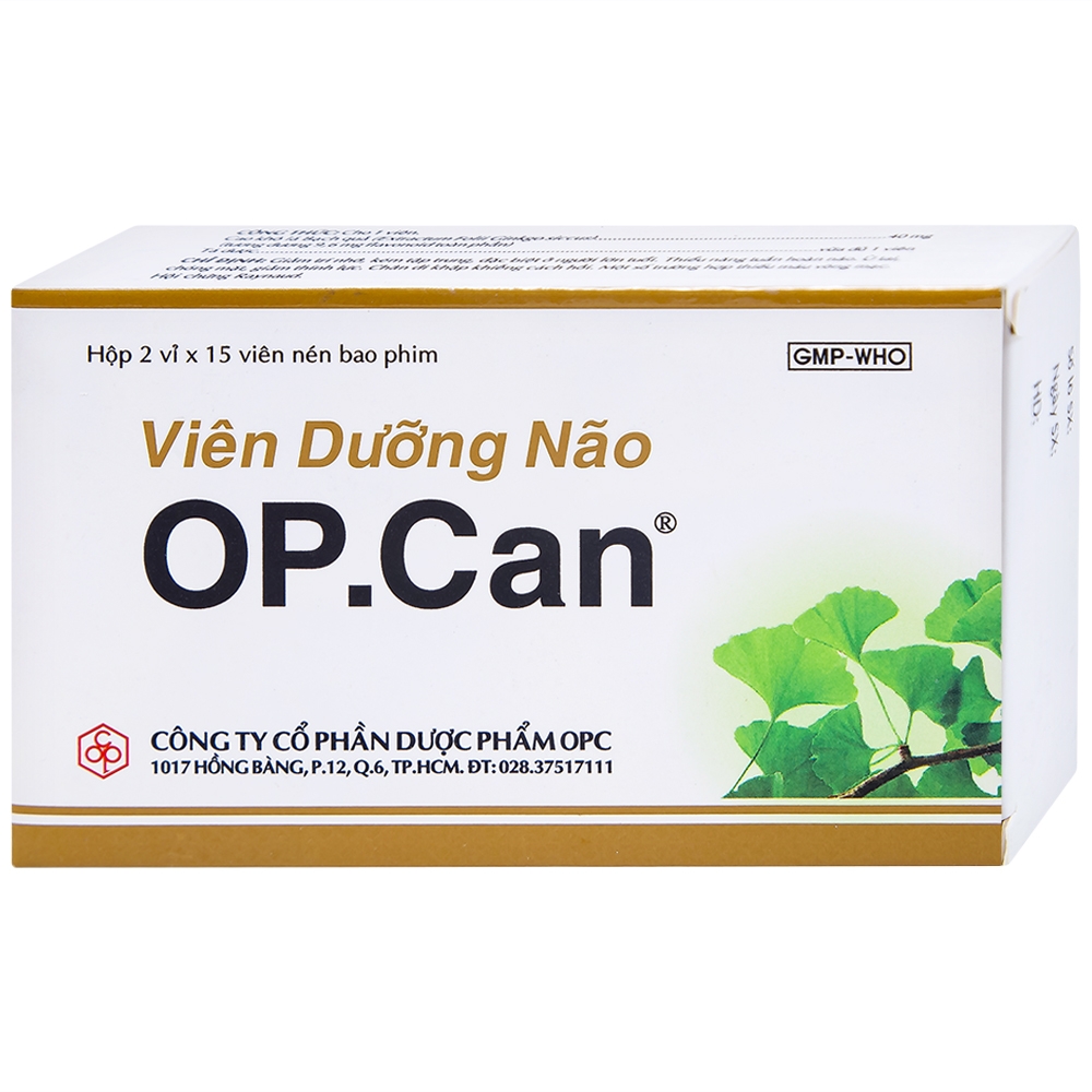 Hình ảnh Viên dưỡng não O.P.CAN OPC điều trị giảm trí nhớ, kém tập trung, thiểu năng tuần hoàn não (2 vỉ x 15 viên)