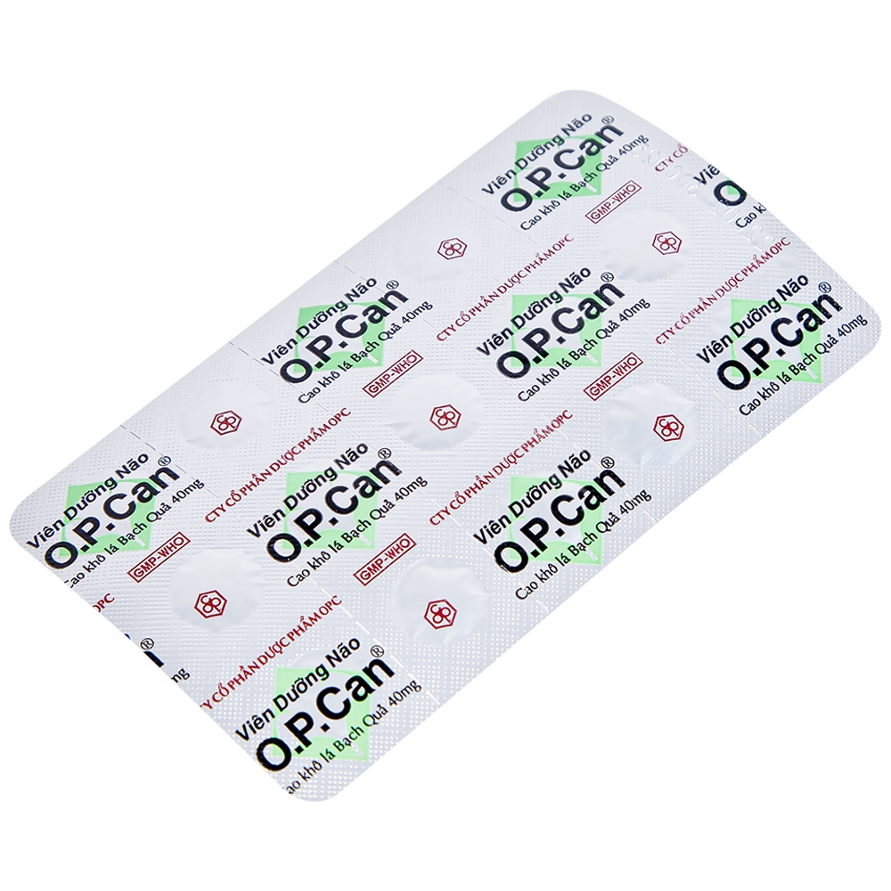 Hình ảnh Viên dưỡng não O.P.CAN OPC điều trị giảm trí nhớ, kém tập trung, thiểu năng tuần hoàn não (2 vỉ x 15 viên) 