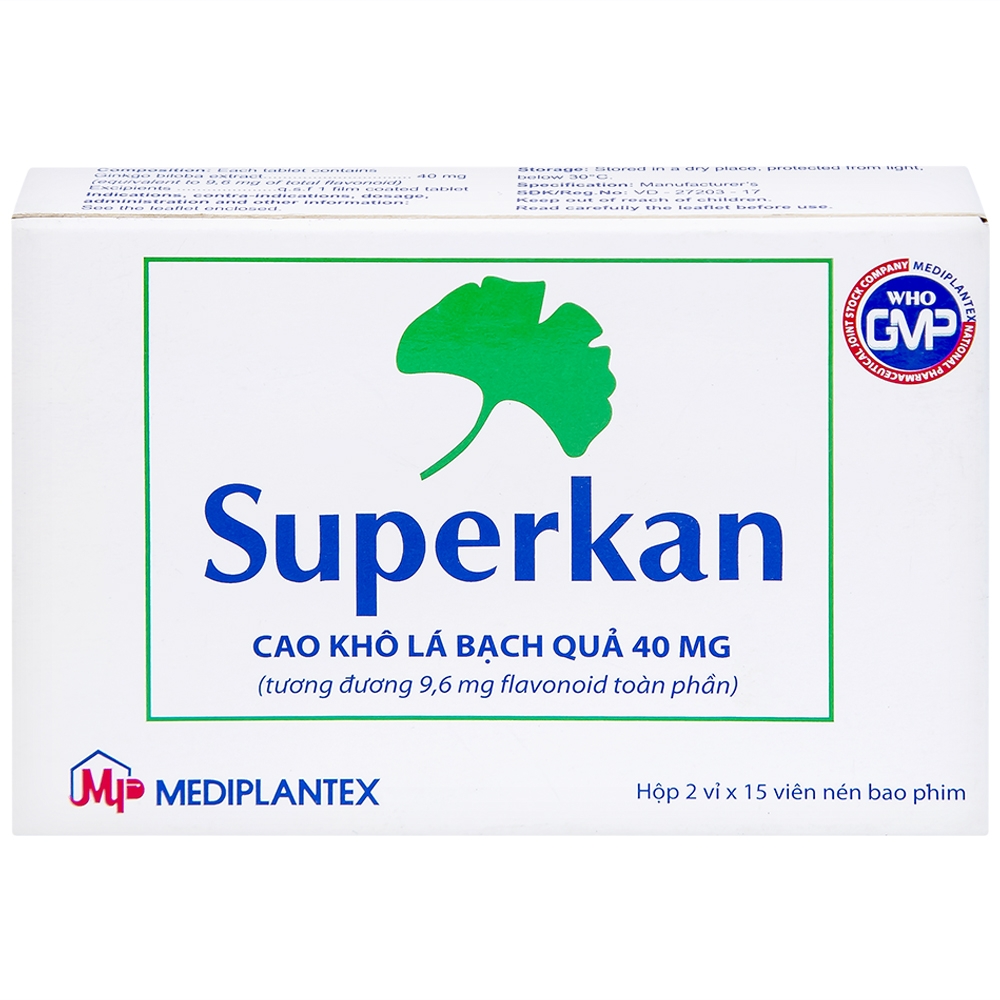 Hình ảnh Thuốc Superkan Mediplantex điều trị mất trí nhớ ngắn hạn (2 vỉ x 15 viên)