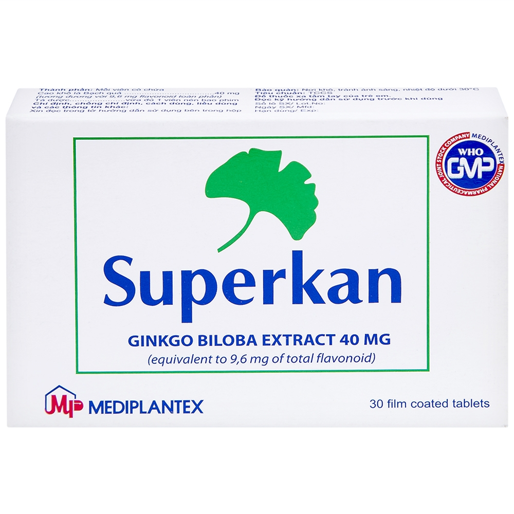 Hình ảnh Thuốc Superkan Mediplantex điều trị mất trí nhớ ngắn hạn (2 vỉ x 15 viên)