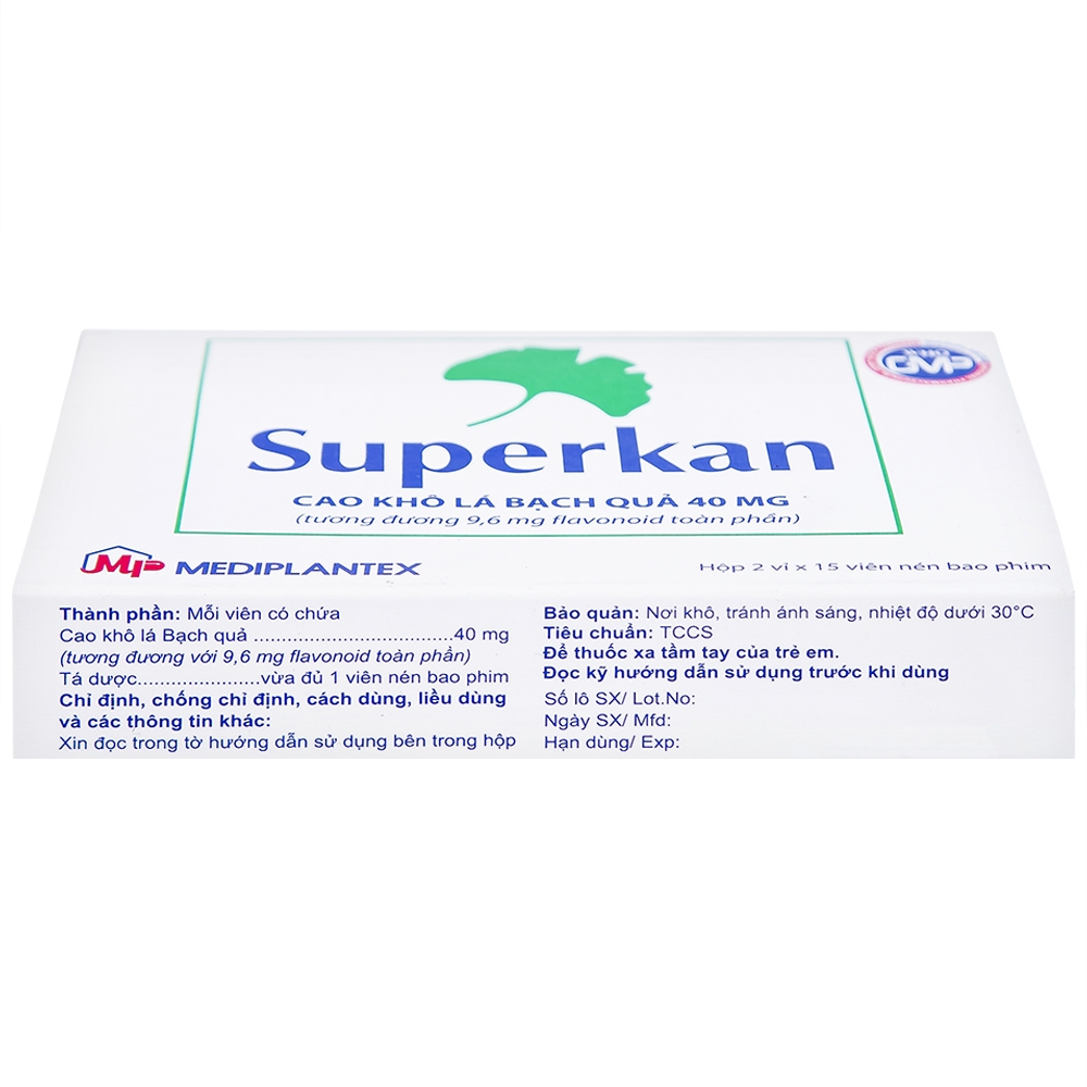 Hình ảnh Thuốc Superkan Mediplantex điều trị mất trí nhớ ngắn hạn (2 vỉ x 15 viên)