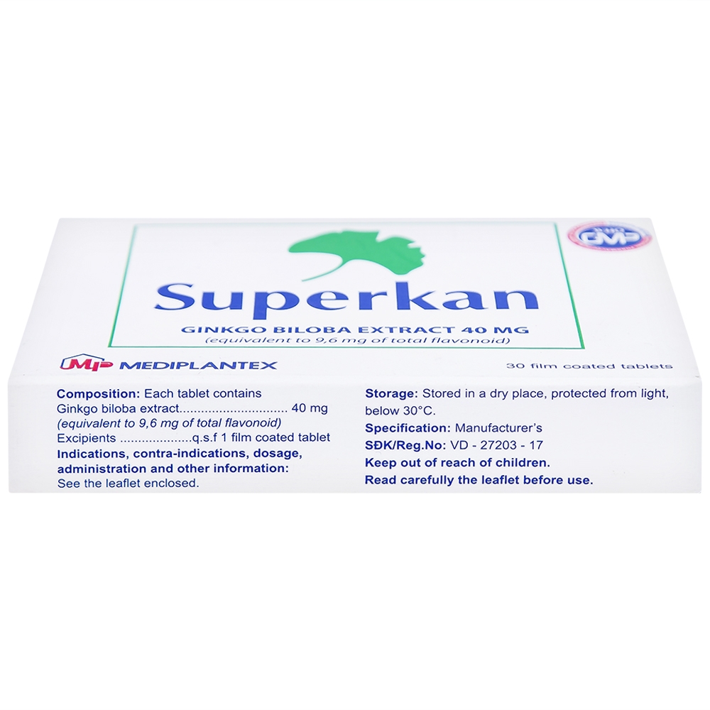 Hình ảnh Thuốc Superkan Mediplantex điều trị mất trí nhớ ngắn hạn (2 vỉ x 15 viên)
