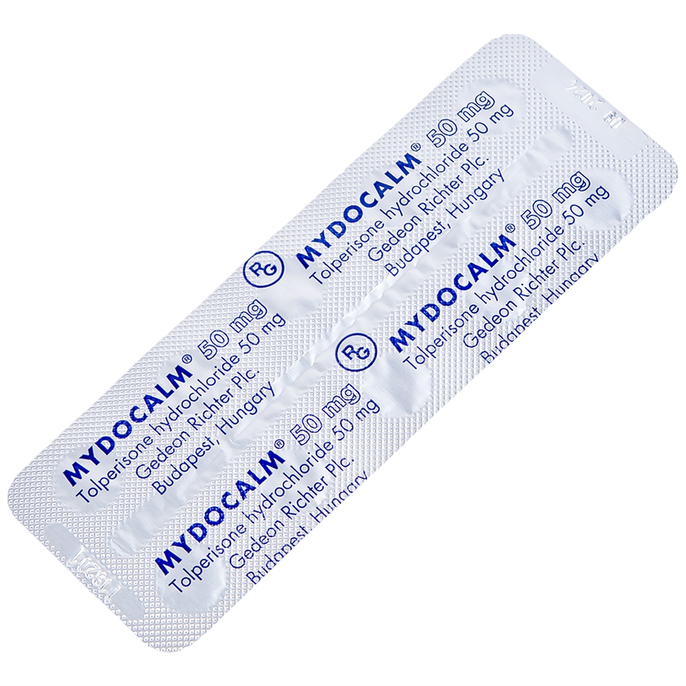 Hình ảnh Viên nén Mydocalm 50mg Gedeon điều trị triệu chứng co cứng cơ sau đột quỵ (3 vỉ x 10 viên)
